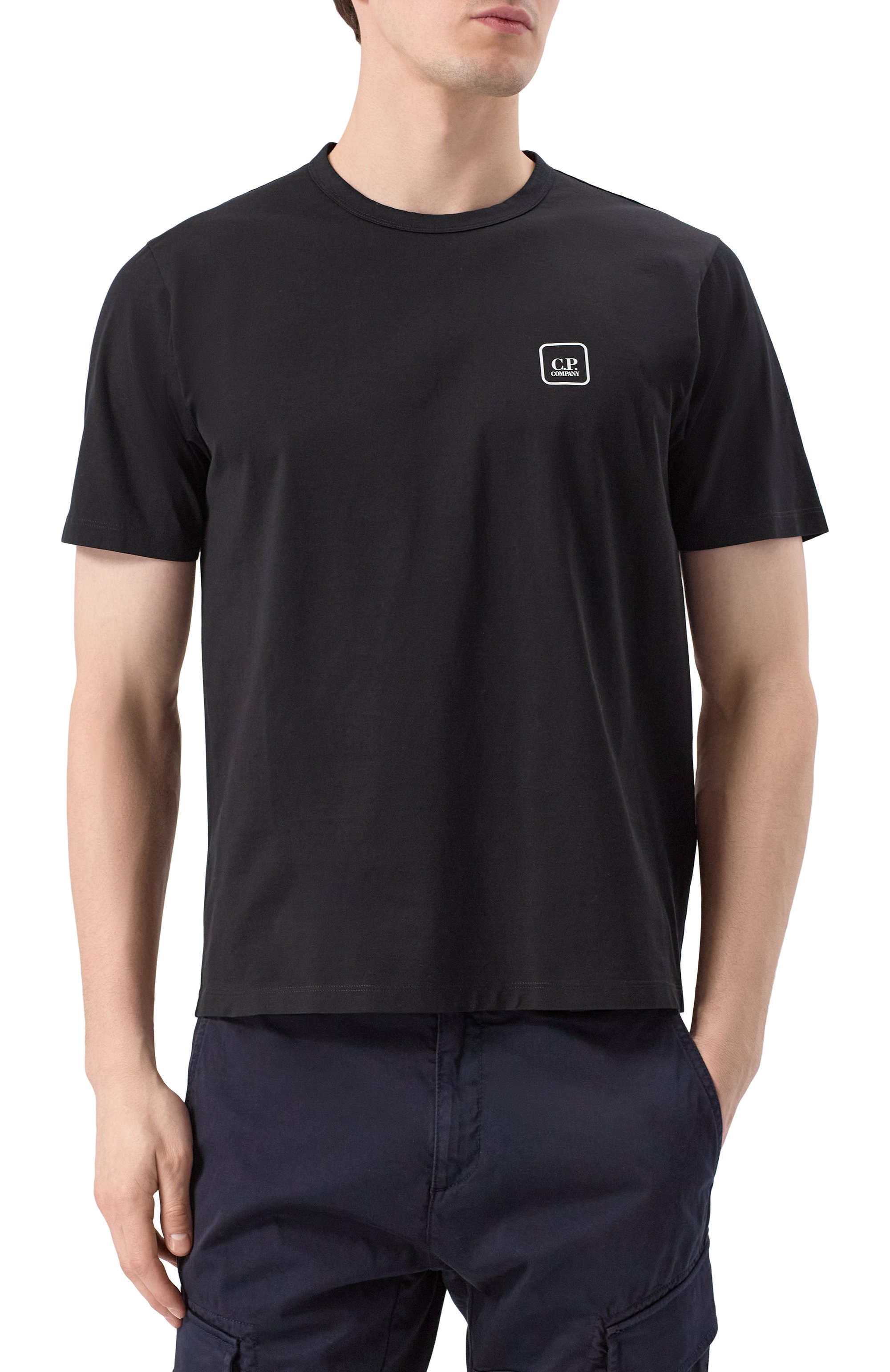 Хлопковая футболка C.P. COMPANY черного цвета по цене 18500 руб., арт. 18CLTS049A006370W, фото 3 Хлопковая футболка C.P. COMPANY, арт. 18CLTS049A006370W, фото 3