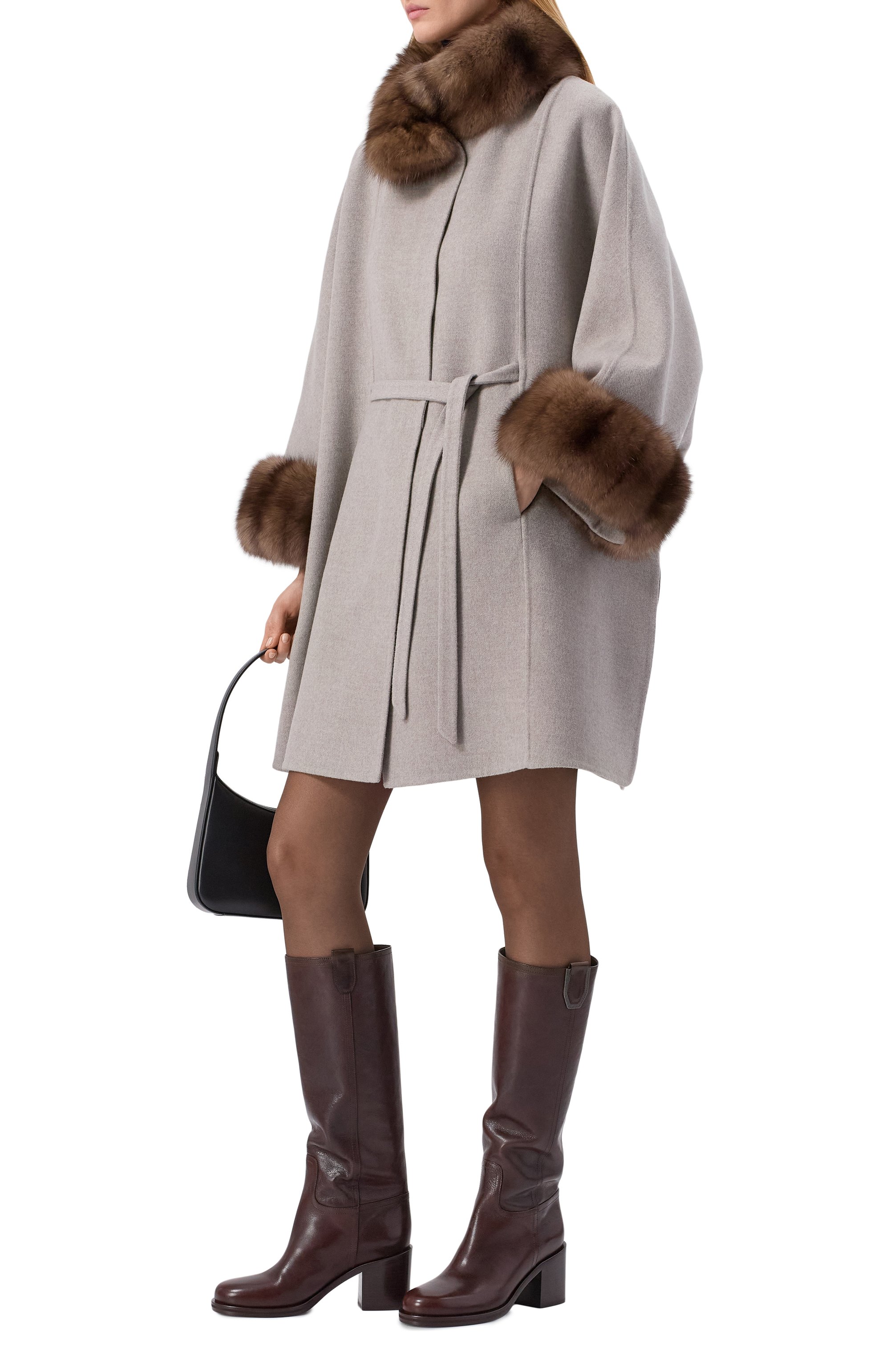 Кожаные сапоги BRUNELLO CUCINELLI темно-коричневого цвета по цене 251000 руб., арт. MZ0RC3110, фото 3 Кожаные сапоги BRUNELLO CUCINELLI, арт. MZ0RC3110, фото 3