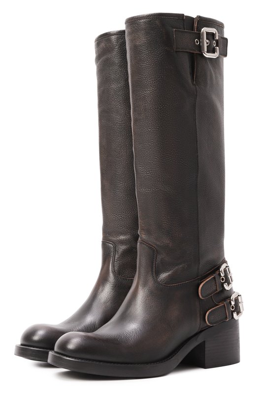 Кожаные сапоги Dakota Chloé CHC25A12ESY Чёрный CHC25A12ESY