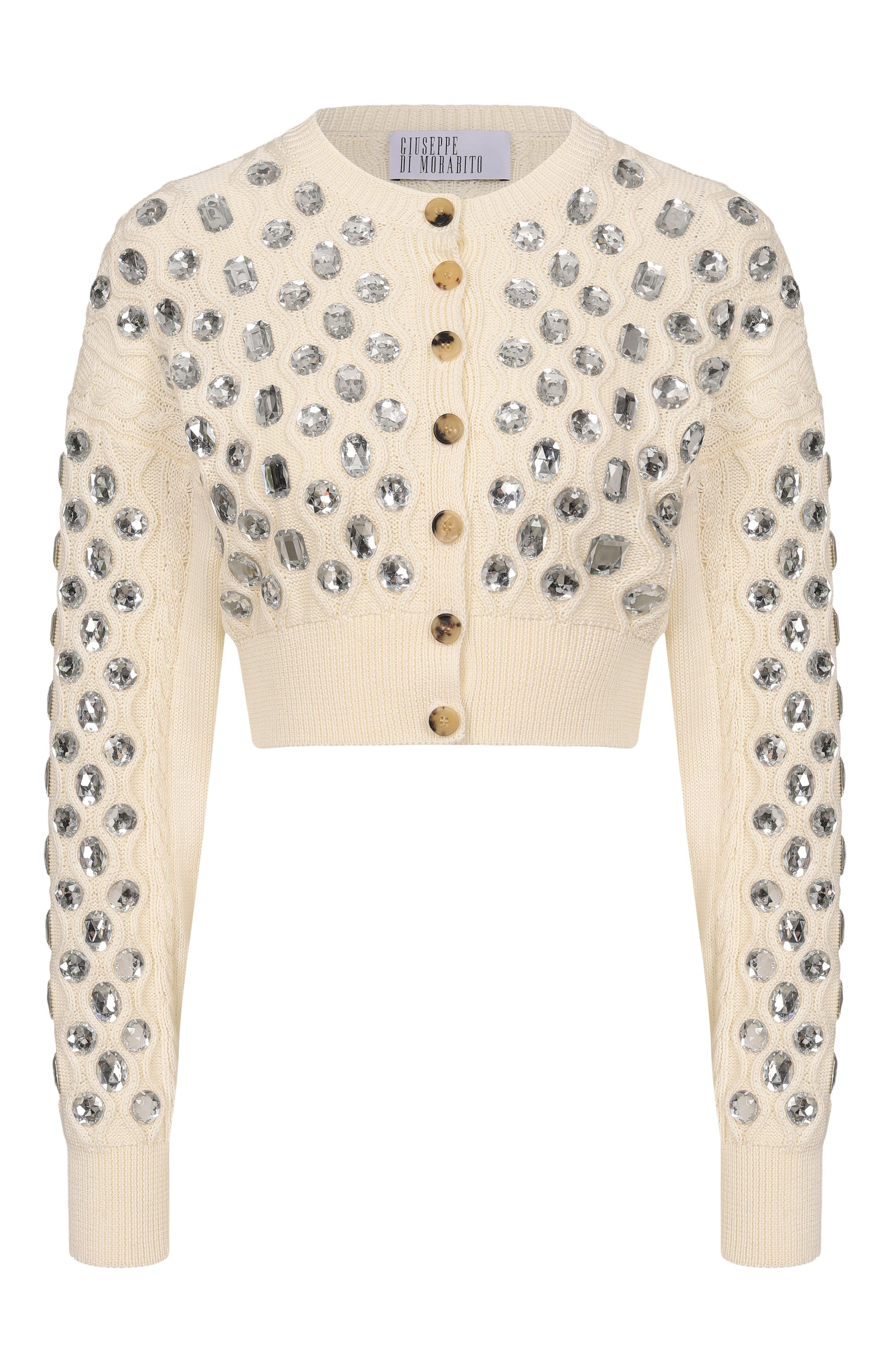 Хлопковый кардиган GIUSEPPE DI MORABITO кремового цвета по цене 84950 руб., арт. 06PSKNT384CR 16403, фото 1 Хлопковый кардиган GIUSEPPE DI MORABITO, арт. 06PSKNT384CR 16403, фото 1