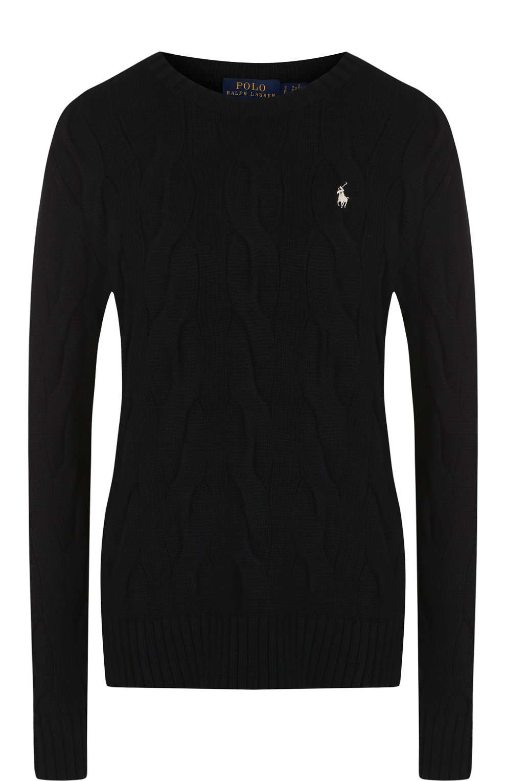 Хлопковый пуловер POLO RALPH LAUREN черного цвета по цене 17550 руб., арт. 211706244, фото 1 Хлопковый пуловер POLO RALPH LAUREN, арт. 211706244, фото 1