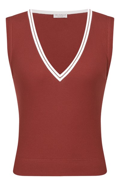 Женский хлопковый топ BRUNELLO CUCINELLI, арт. MG902D0302