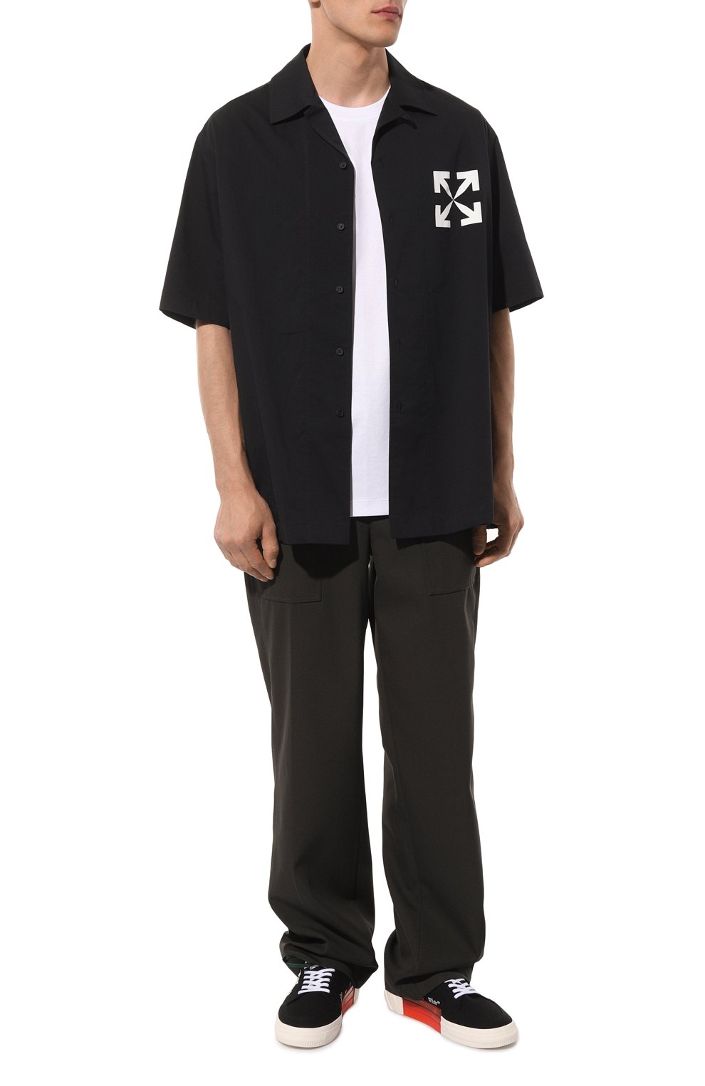 Текстильные кеды vulcanized OFF-WHITE черного цвета по цене 28850 руб., арт. OMIA085C99FAB0021001, фото 2 Текстильные кеды vulcanized OFF-WHITE, арт. OMIA085C99FAB0021001, фото 2