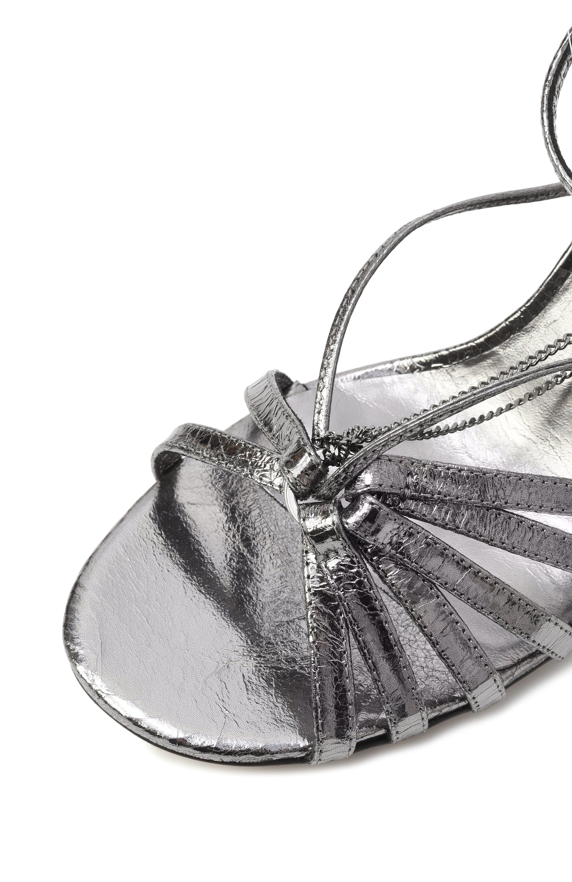 Кожаные босоножки nico GOLDEN GOOSE DELUXE BRAND серебряного цвета по цене 82350 руб., арт. GWF00858.F007128, фото 7 Кожаные босоножки nico GOLDEN GOOSE DELUXE BRAND, арт. GWF00858.F007128, фото 7