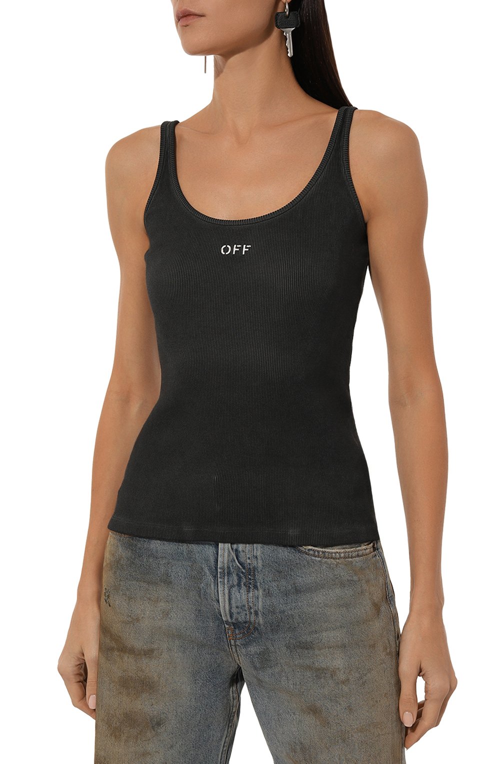 Хлопковая майка OFF-WHITE, арт. 0WAD072F24JER001, фото 3