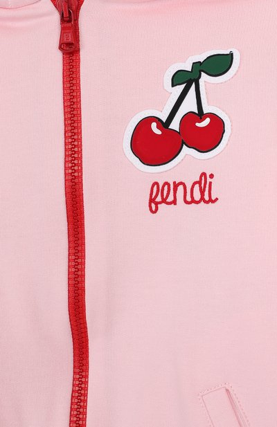 Хлопковый кардиган на молнии с кап юшоном FENDI, арт. JFH050/5V0/6A-8A, фото 3