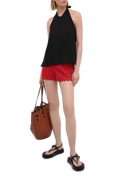 Хлопковые шорты REDVALENTINO красного цвета по цене 39950 руб., арт. VR0RFF10/5S4, фото 2 Хлопковые шорты REDVALENTINO, арт. VR0RFF10/5S4, фото 2