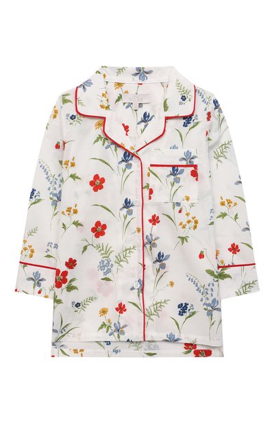 Хлопковая пижама LITTLE YOLKE кремового цвета по цене 10550 руб., арт. AW21-12C-ME-FL, фото 2 Хлопковая пижама LITTLE YOLKE, арт. AW21-12C-ME-FL, фото 2