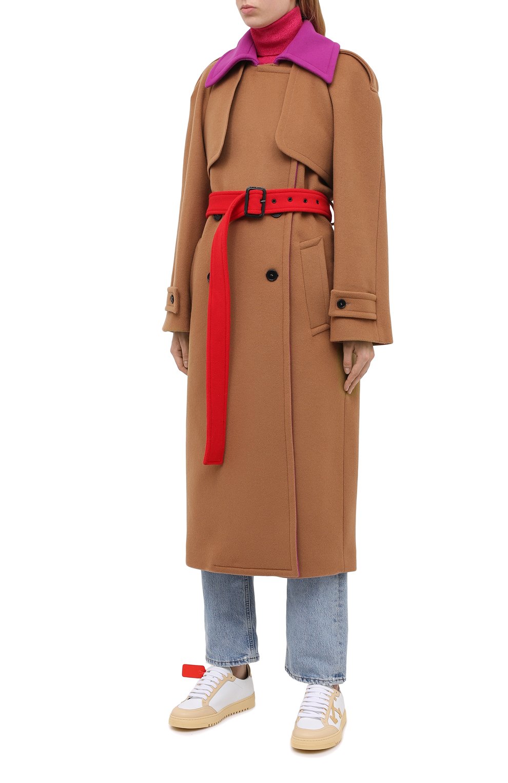 Шерстяное пальто MSGM коричневого цвета по цене 89950 руб., арт. 2941MDC20Y 207521, фото 3 Шерстяное пальто MSGM, арт. 2941MDC20Y 207521, фото 3