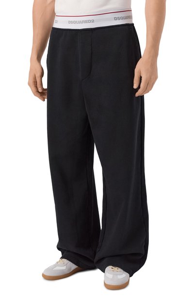 Хлопковые брюки DSQUARED2 черного цвета по цене 49950 руб., арт. S74KB1152/D25028, фото 3 Хлопковые брюки DSQUARED2, арт. S74KB1152/D25028, фото 3