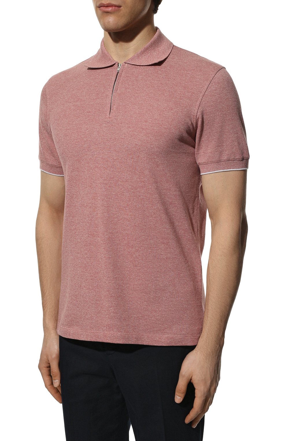 Поло из хлопка и льна BRUNELLO CUCINELLI, арт. MTS758775, фото 3
