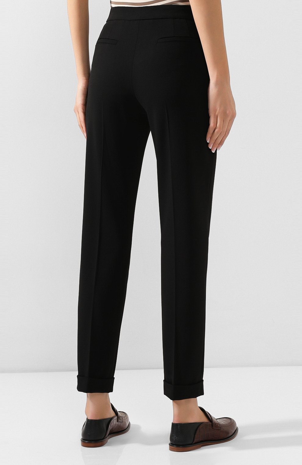 Шерстяные брюки GIORGIO ARMANI черного цвета по цене 96650 руб., арт. 0SHPP0AL/T01HK, фото 4 Шерстяные брюки GIORGIO ARMANI, арт. 0SHPP0AL/T01HK, фото 4