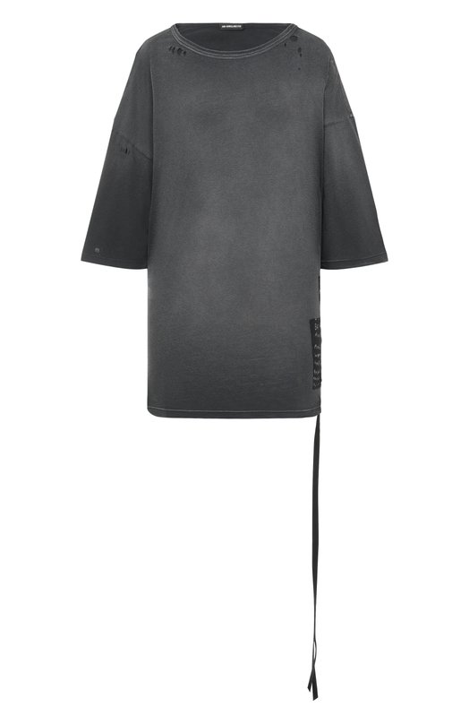 Хлопковая футболка Ann Demeulemeester B0013244/FA637 Серый B0013244/FA637
