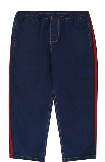 Джинсы с лампасами и эластичным поясом GUCCI, арт. 475428/X9A01, фото 1