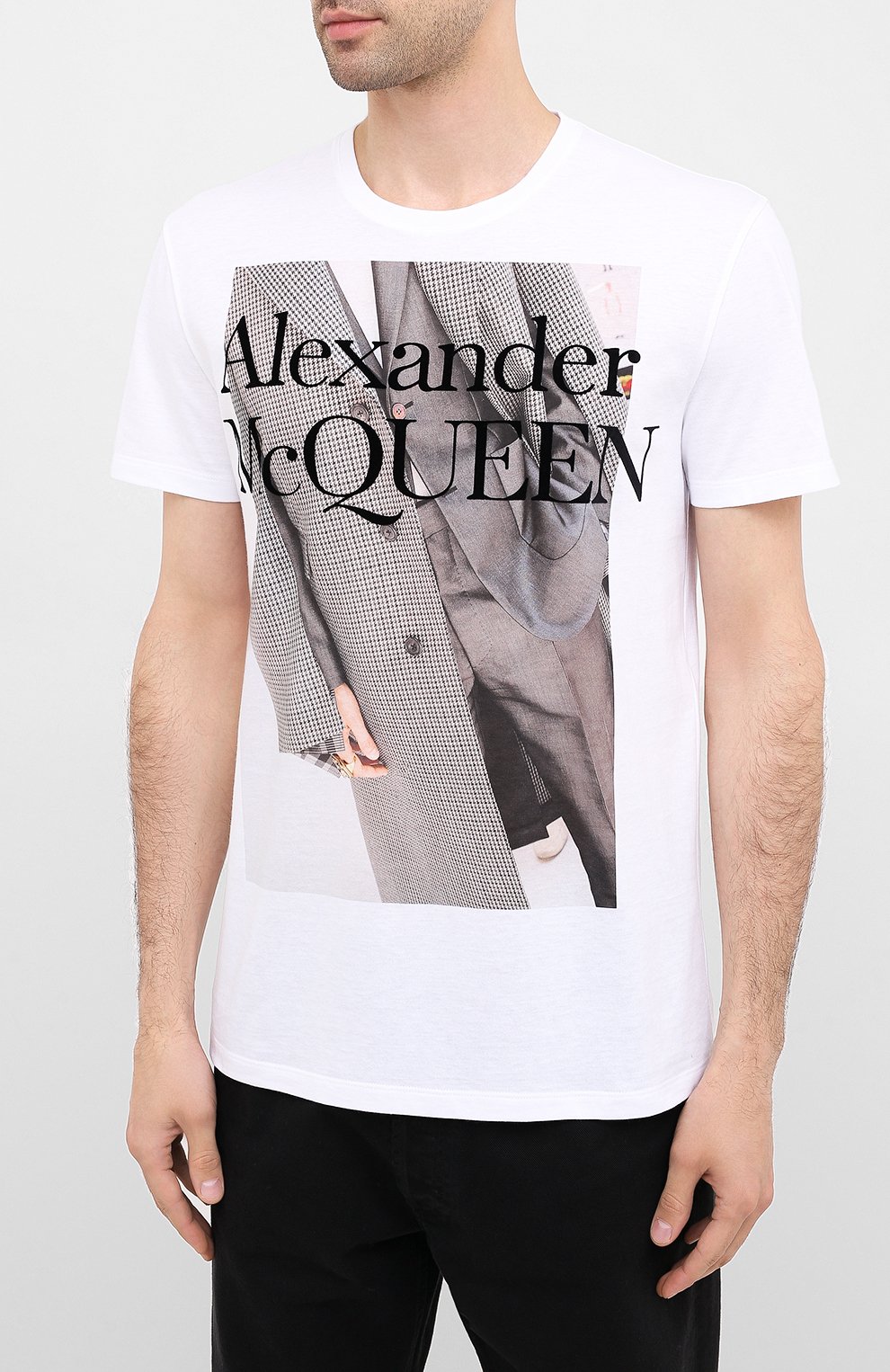 Хлопковая футболка ALEXANDER MCQUEEN, арт. 624171/QPZ61, фото 3