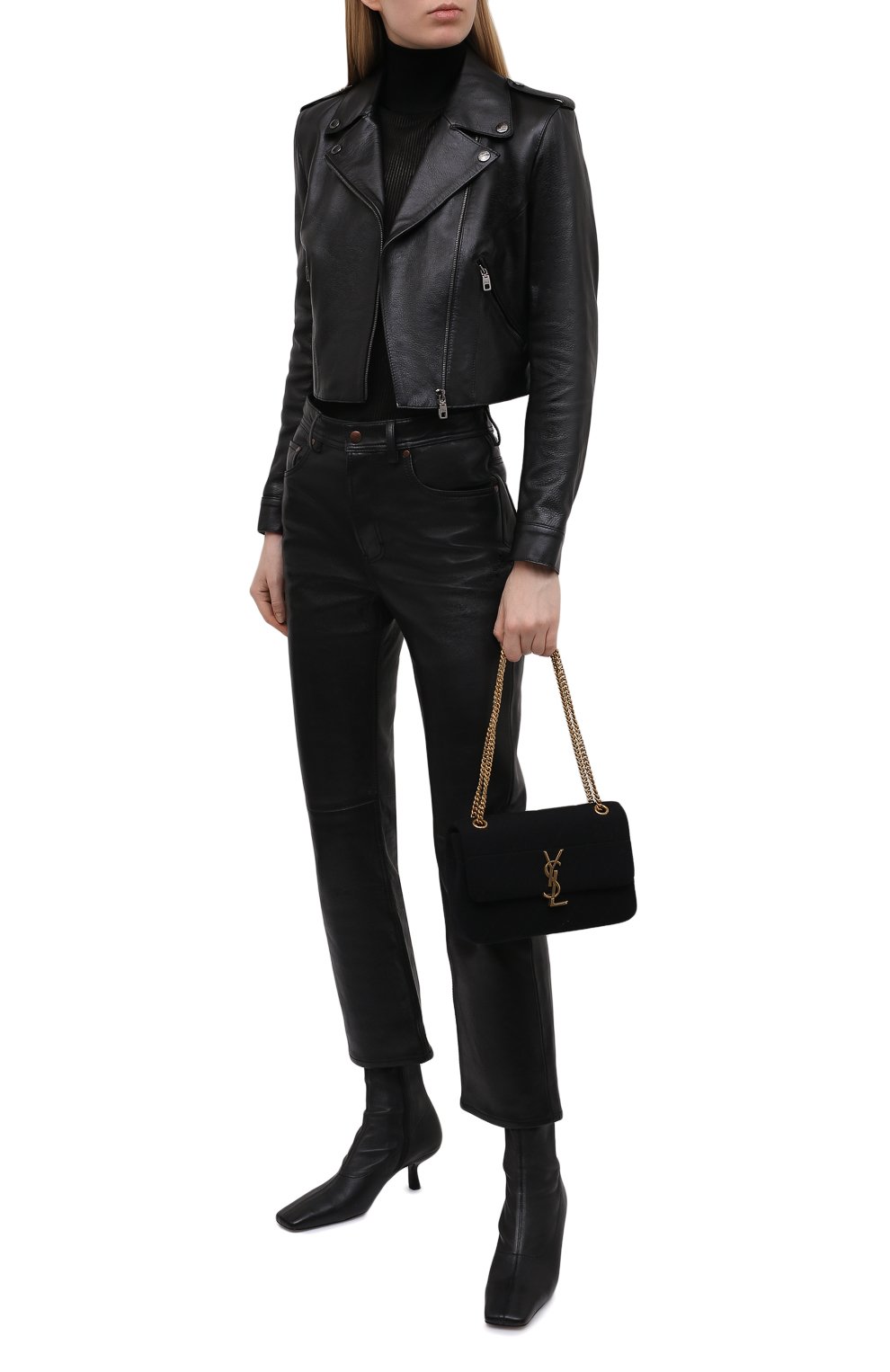 Кожаная куртка DOLCE & GABBANA черного цвета по цене 333500 руб., арт. F9M11L/HUL0J, фото 2 Кожаная куртка DOLCE & GABBANA, арт. F9M11L/HUL0J, фото 2
