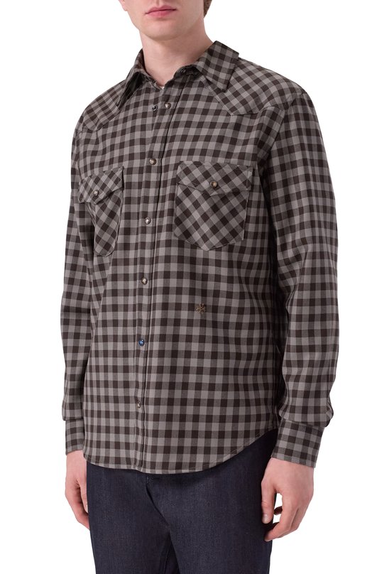 Шерстяная рубашка Jacob Cohen JUM_C0002 017 T804A RW Коричневый  JUM_C0002 017 T804A RW Фото 3