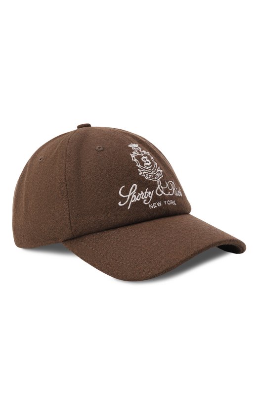 Шерстяная бейсболка Sporty and Rich AC08066205BR27 Коричневый AC08066205BR27