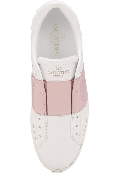Кожаные кеды open с контрастной отделкой VALENTINO, арт. QW1S0A41/BVC, фото 5