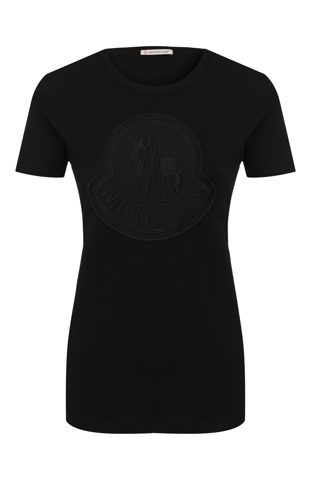 Хлопковая футболка MONCLER черного цвета по цене 29950 руб., арт. E2-093-80918-00-V8059, фото 1 Хлопковая футболка MONCLER, арт. E2-093-80918-00-V8059, фото 1