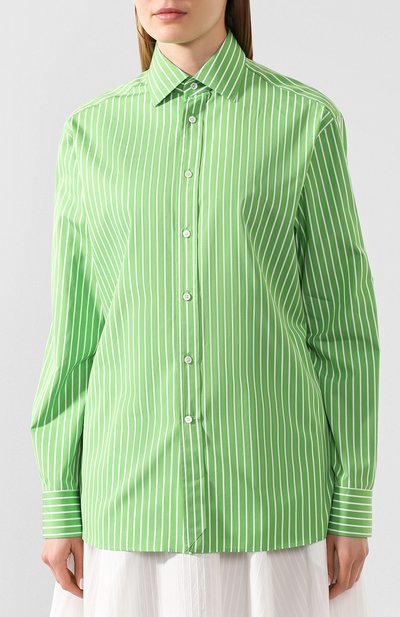 Хлопковая блузка RALPH LAUREN зеленого цвета по цене 79950 руб., арт. 290794255, фото 3 Хлопковая блузка RALPH LAUREN, арт. 290794255, фото 3