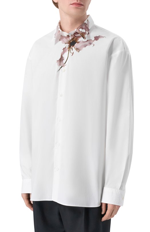 Хлопковая рубашка Dries Van Noten 020732-2008-305 Белый  020732-2008-305 Фото 3