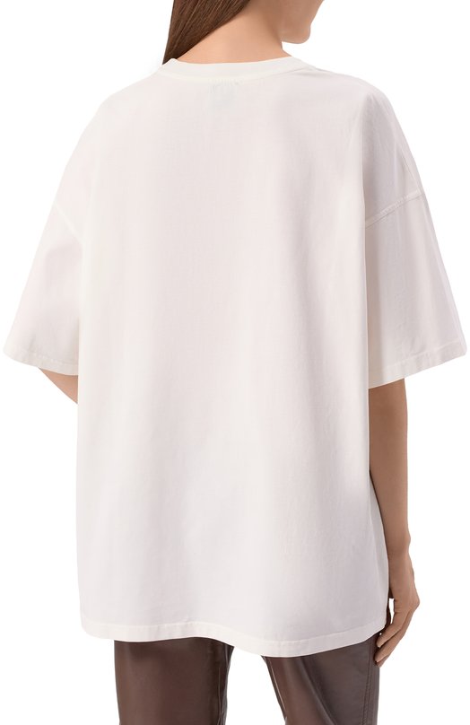 Хлопковая футболка Nanushka WREN Белый  WREN Фото 4