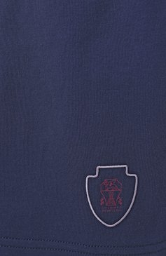 Мужские хлопковые шорты BRUNELLO CUCINELLI темно-синего цвета, арт. ML8243390T | Фото 6 (Длина Шорты М: До колена; Материал внешний: Хлопок; Случай: Повседневный; Принт: Без принта; Стили: Кэжуэл)