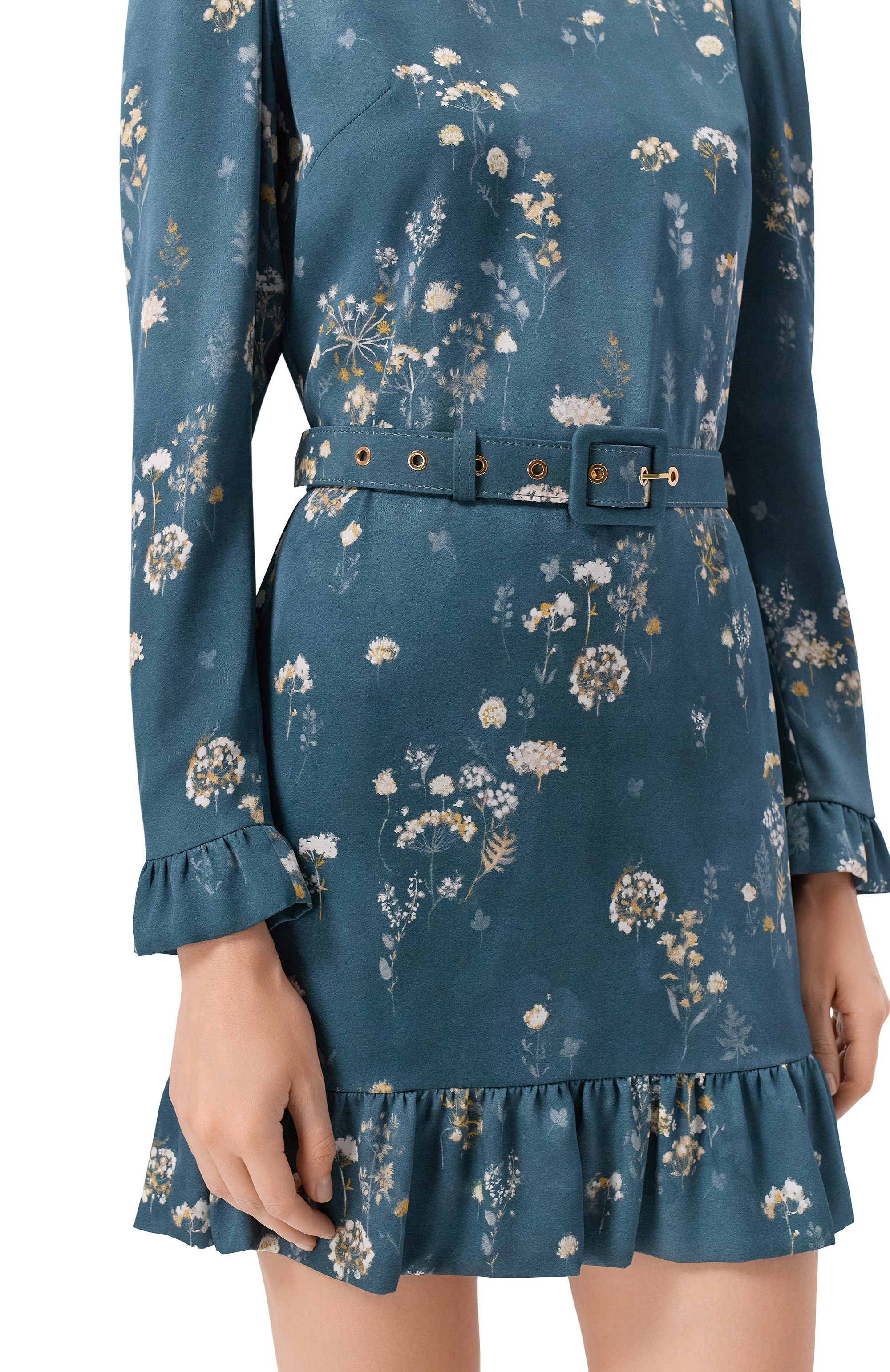 Шелковое платье OLOLOL бирюзового цвета по цене 79000 руб., арт. OLD220B/1010.FI505, фото 5 Шелковое платье OLOLOL, арт. OLD220B/1010.FI505, фото 5