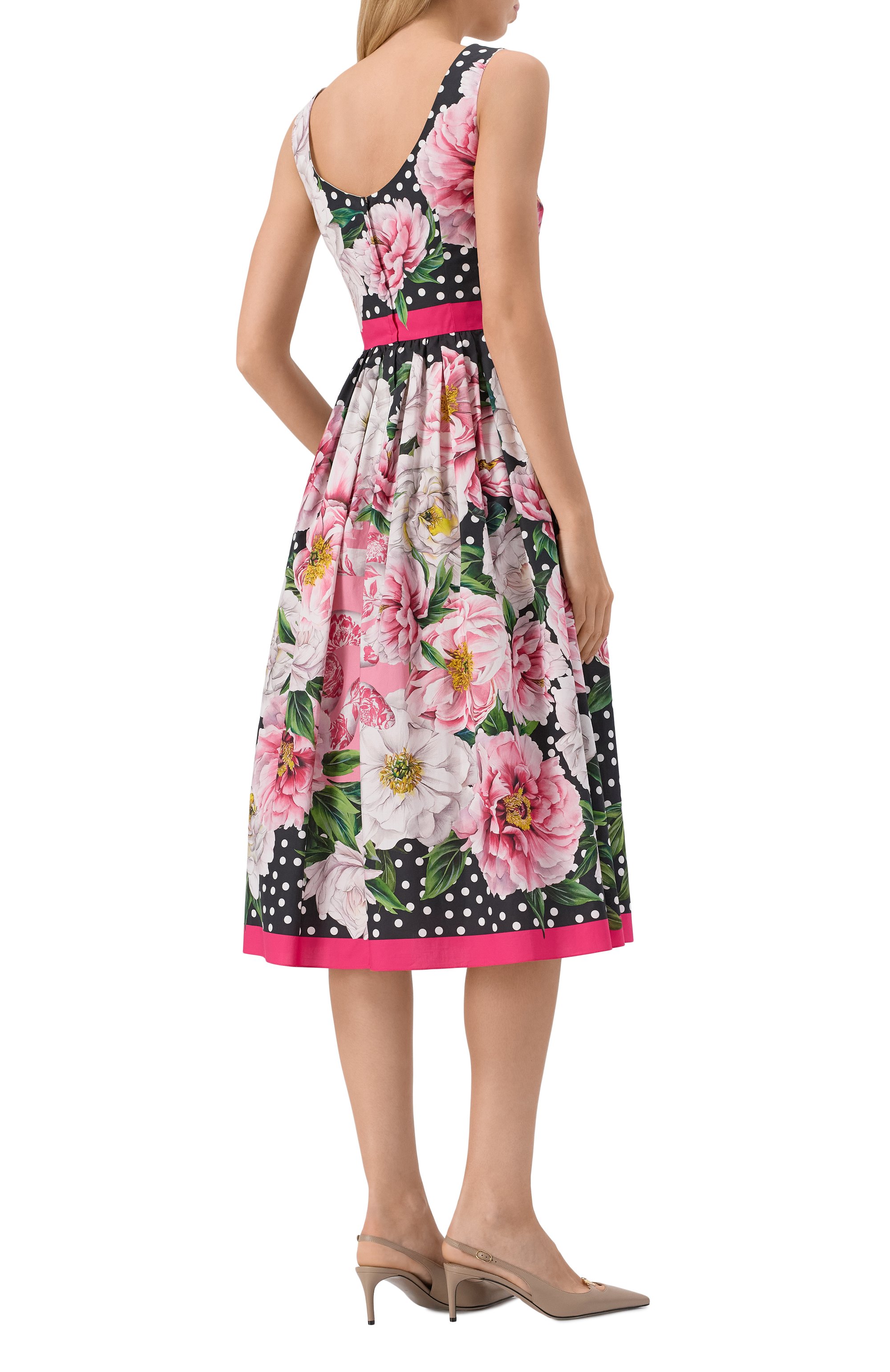 Хлопковое платье DOLCE & GABBANA черно-белого цвета по цене 257500 руб., арт. I6JP5W/HH5ES, фото 4 Хлопковое платье DOLCE & GABBANA, арт. I6JP5W/HH5ES, фото 4