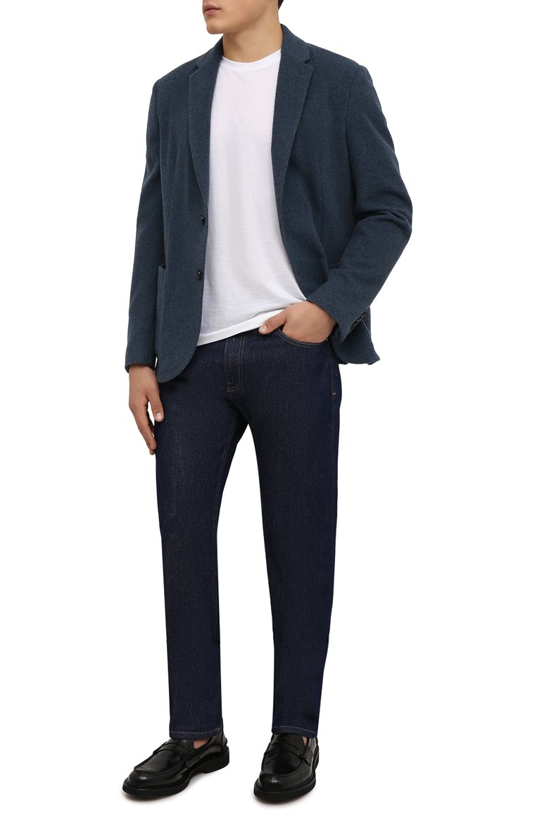 Мужской кашемировый пиджак ZEGNA синего цвета, арт. UYC06/SKF | Фото 2 (Длина (для топов): Стандартные; Материал внешний: Шерсть, Кашемир; Материал подклада: Синтетический материал; Рукава: Длинные; 1-2-бортные: Однобортные; Пиджаки М: Приталенный; Случай: Повседневный; Стили: Кэжуэл; Драгоценные камни: Проставлено; Материал сплава: Проставлено)