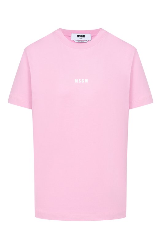 Хлопковая футболка MSGM 4041MDM500/267002 Розовый 4041MDM500/267002