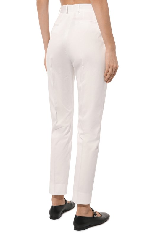 Хлопковые брюки Dolce & Gabbana FTAM2T/FUFJR Белый  FTAM2T/FUFJR Фото 4