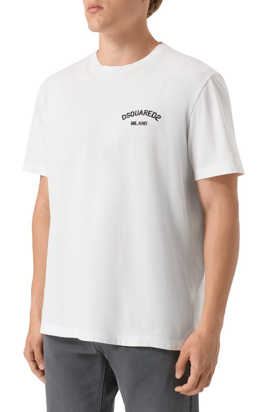 Хлопковая футболка Dsquared2 S74GD1477/D20020 Белый  S74GD1477/D20020 Фото 3