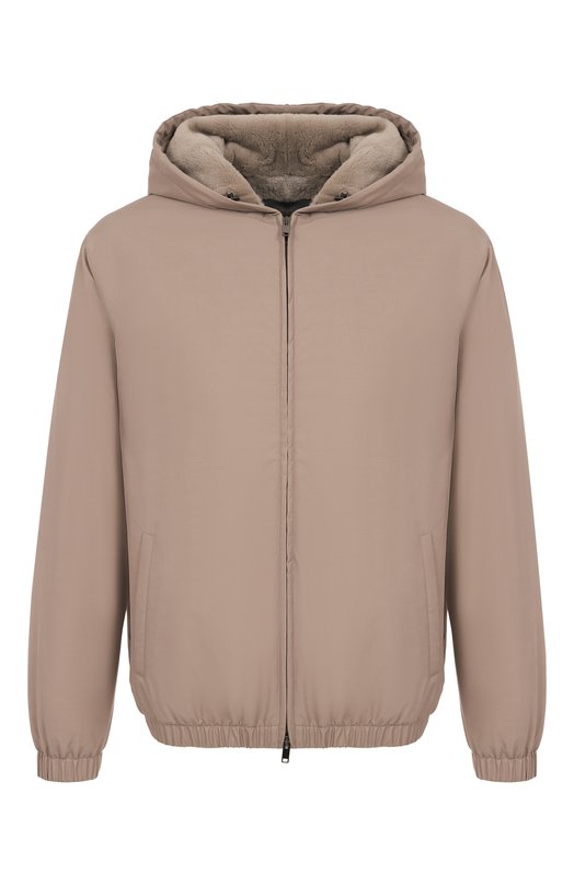 Пуховый бомбер с подкладкой из норки MVST FTECK-ME5635-4V/DRG1673 Бежевый FTECK-ME5635-4V/DRG1673