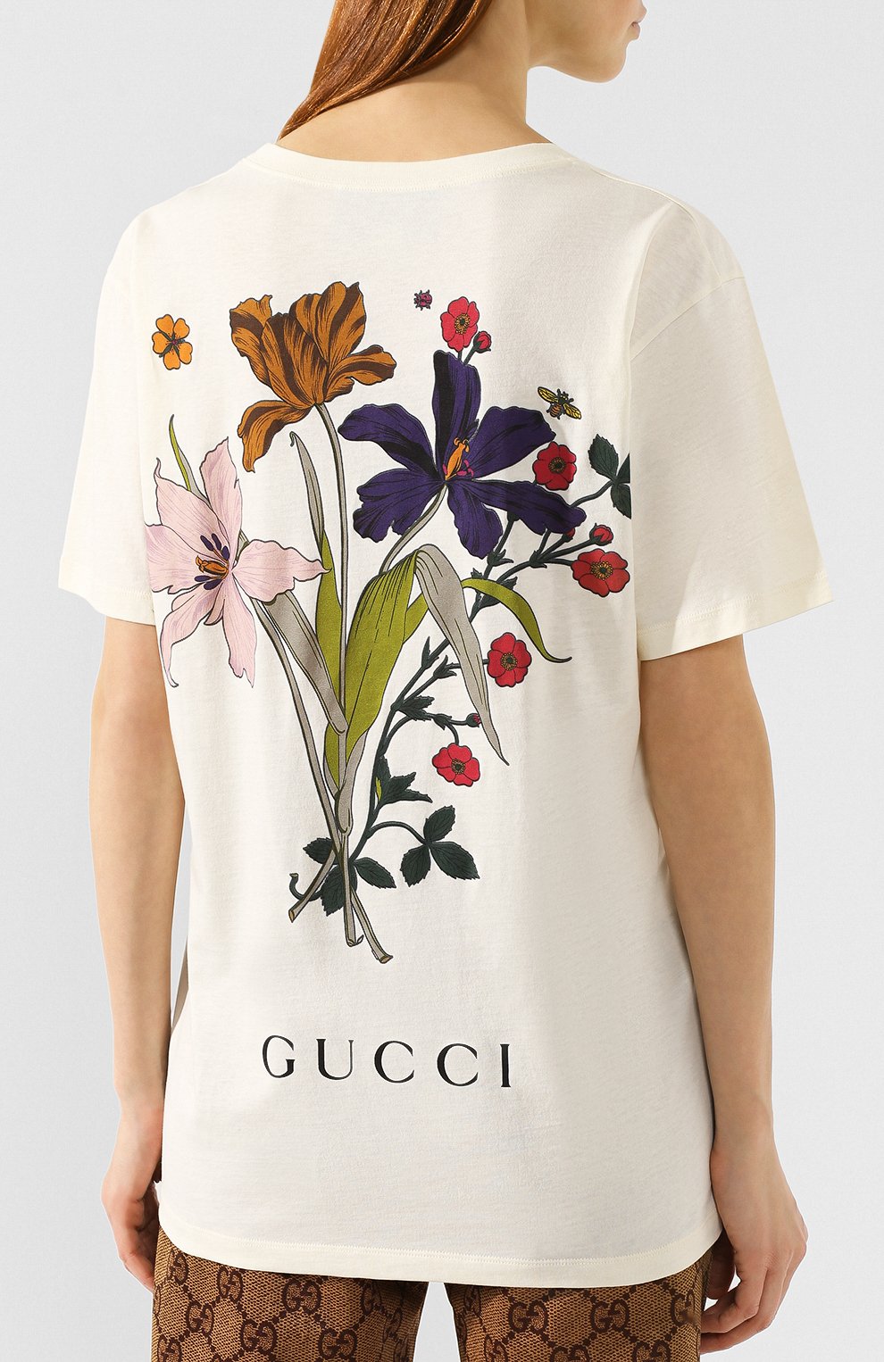 Хлопковая футболка GUCCI кремового цвета по цене 31300 руб., арт. 492347/XJAN5, фото 4 Хлопковая футболка GUCCI, арт. 492347/XJAN5, фото 4