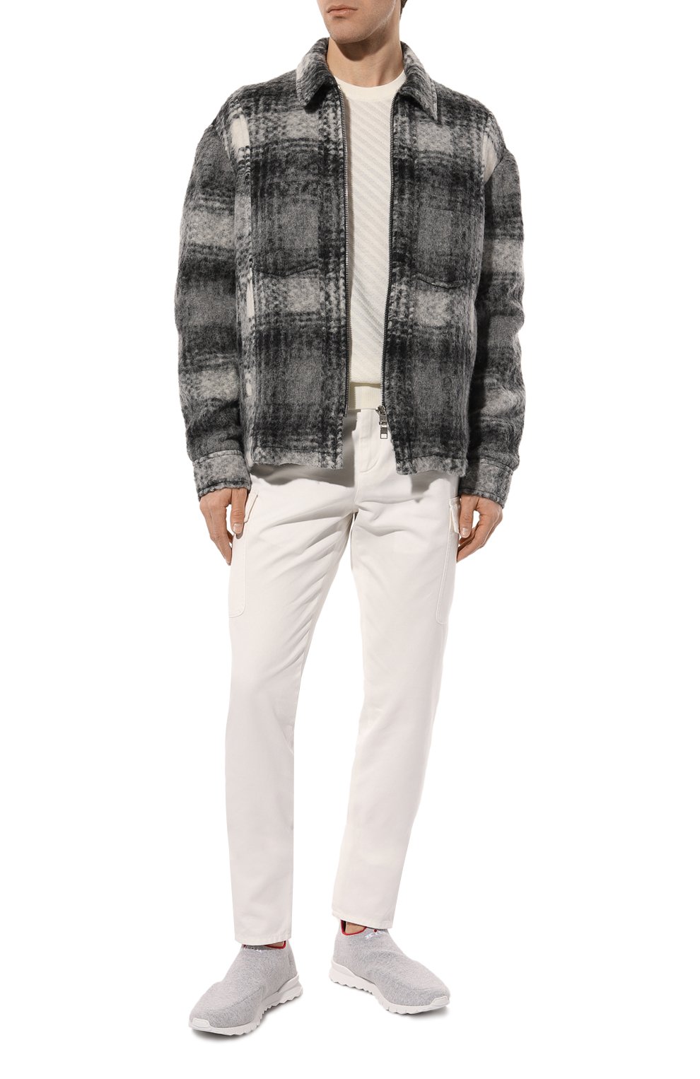 Текстильные кроссовки KITON серого цвета по цене 93300 руб., арт. USSA089N01046, фото 2 Текстильные кроссовки KITON, арт. USSA089N01046, фото 2