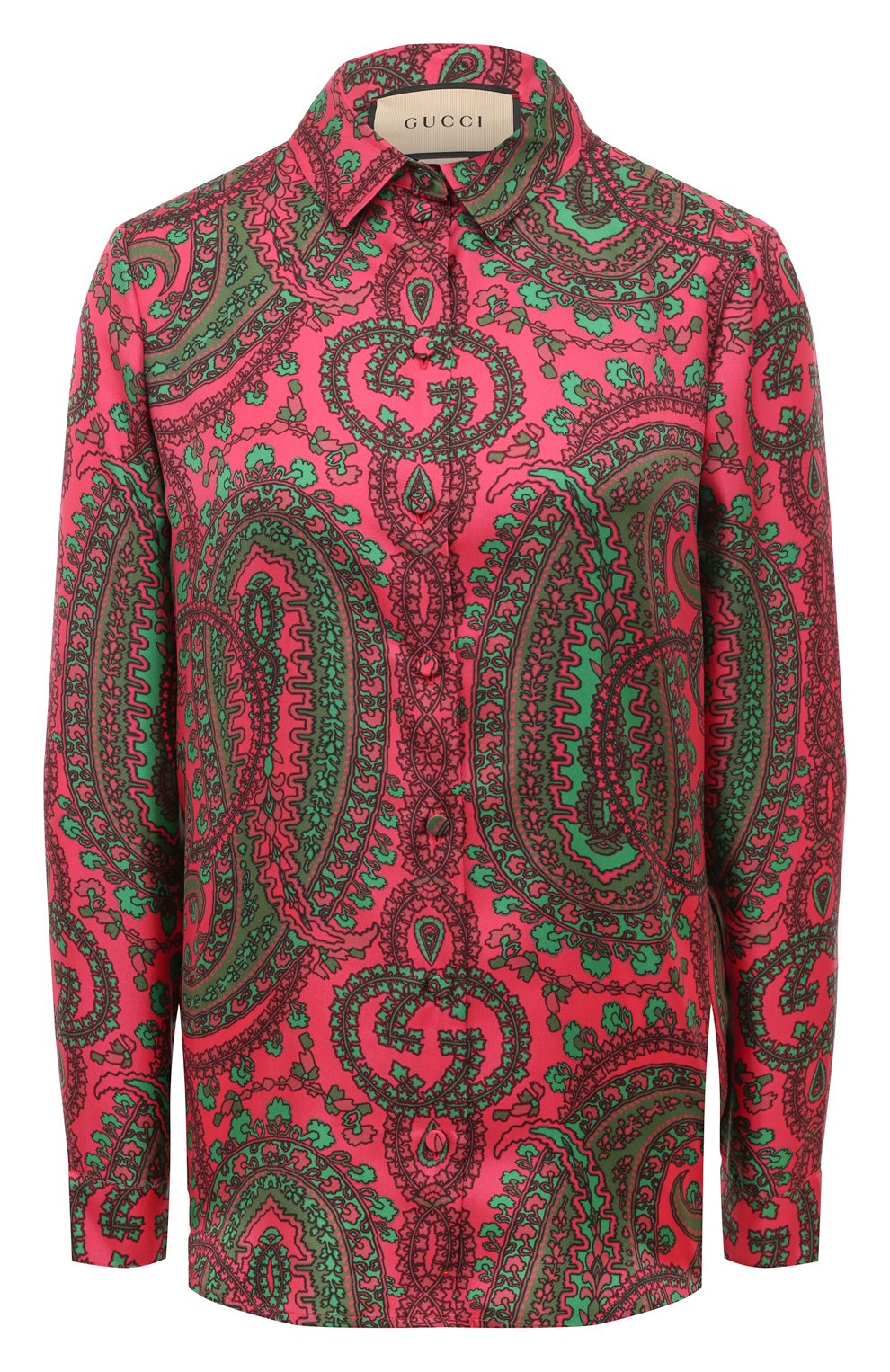 Шелковая рубашка GUCCI разноцветного цвета по цене 158400 руб., арт. 653209 ZAGI7, фото 1 Шелковая рубашка GUCCI, арт. 653209 ZAGI7, фото 1