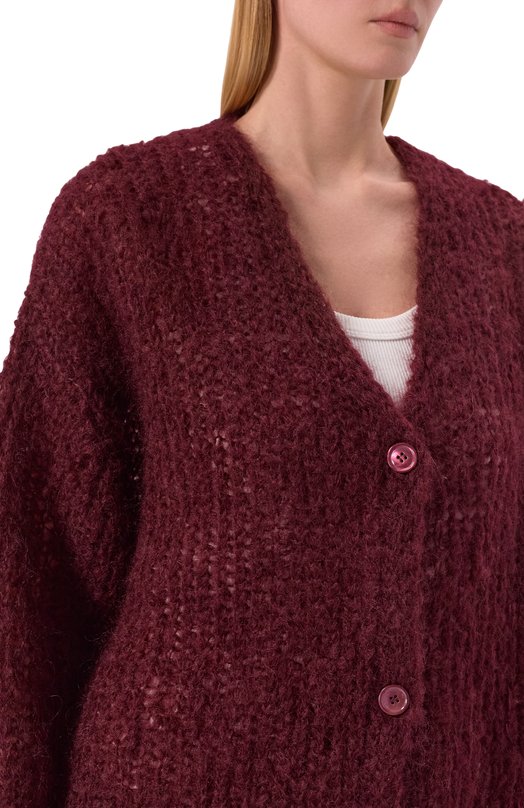 Шерстяной кардиган Weekend Max Mara DANZA Бордовый  DANZA Фото 5