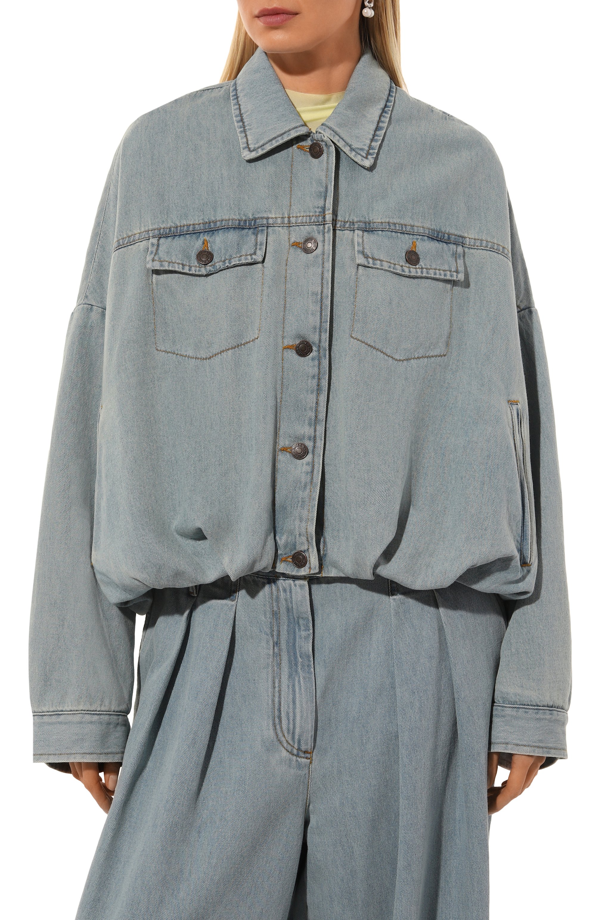 Джинсовая куртка DRIES VAN NOTEN голубого цвета по цене 72400 руб., арт. 242-010506-9378, фото 3 Джинсовая куртка DRIES VAN NOTEN, арт. 242-010506-9378, фото 3