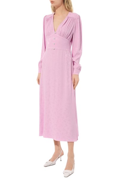 Платье из вискозы LOOM BY RODINA розового цвета по цене 39500 руб., арт. LBR-DROLG, фото 3 Платье из вискозы LOOM BY RODINA, арт. LBR-DROLG, фото 3