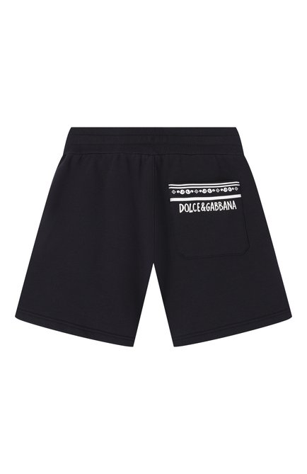 Детские хлопковые шорты DOLCE & GABBANA темно-синего цвета, арт. L4JQU6/G70LL/8-14 | Фото 2 (Нос: Не проставлено; Материал сплава: Проставлено)