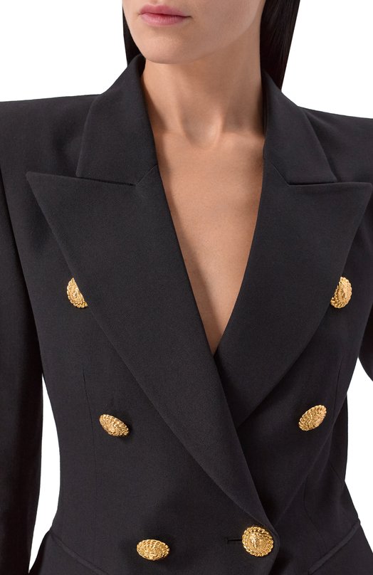 Шерстяной жакет Balmain GF1SI505/WC09 Чёрный  GF1SI505/WC09 Фото 5