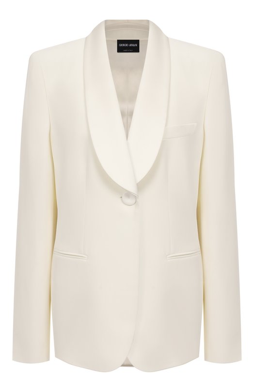 Шелковый жакет Giorgio Armani 8CHAT002/T00EV_1 Белый 8CHAT002/T00EV_1