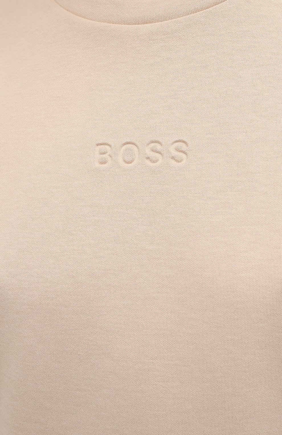 Хлопковая футболка BOSS бежевого цвета по цене 13750 руб., арт. 50466470, фото 5 Хлопковая футболка BOSS, арт. 50466470, фото 5
