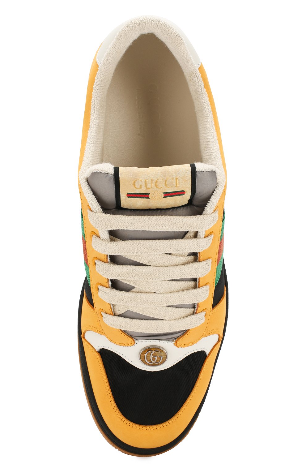 Комбинированные кеды screener GUCCI желтого цвета по цене 93600 руб., арт. 576223/9PYQ0, фото 5 Комбинированные кеды screener GUCCI, арт. 576223/9PYQ0, фото 5
