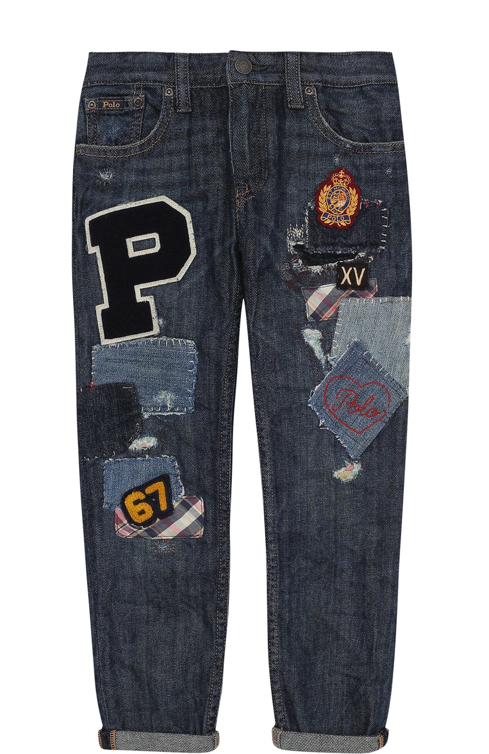 Джинсы с декоративными потертостями и аппликациями POLO RALPH LAUREN, арт. 312670896, фото 1