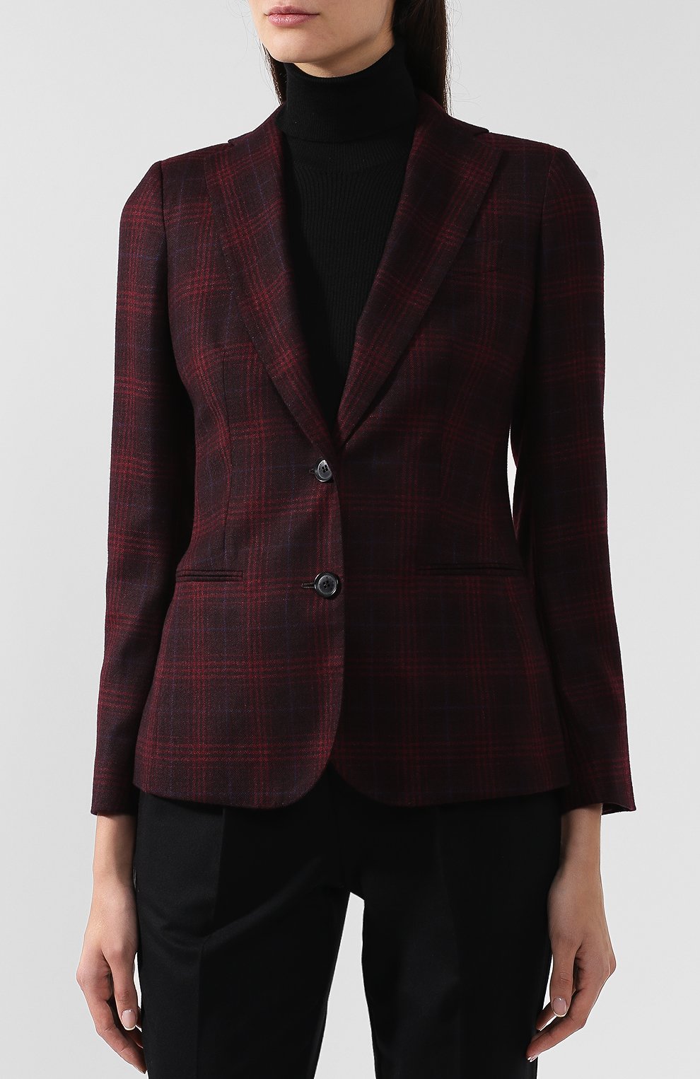 Приталенный кашемировый жакет в клетку KITON, арт. D23501K01R32, фото 3