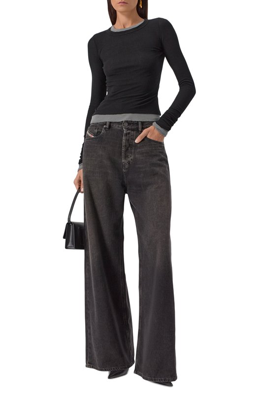 Лонгслив из вискозы и шелка Rick Owens RP02E4209/RC Чёрный  RP02E4209/RC Фото 2