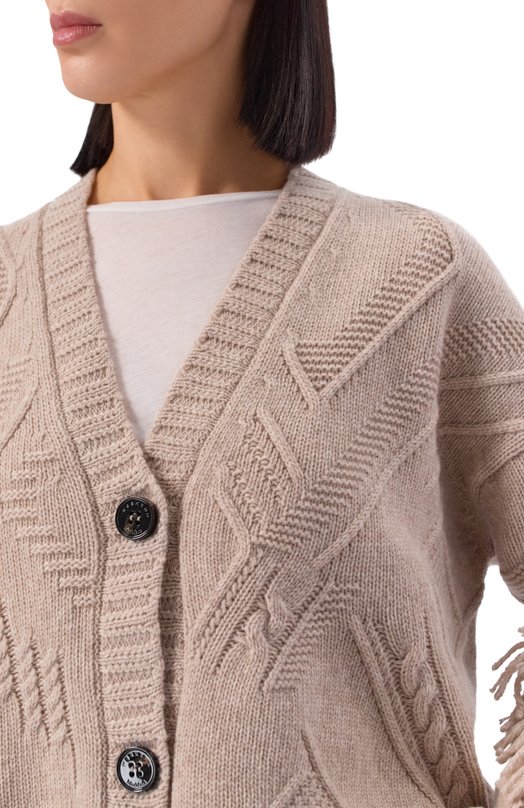 Шерстяной кардиган Weekend Max Mara STALL0 Бежевый  STALL0 Фото 5